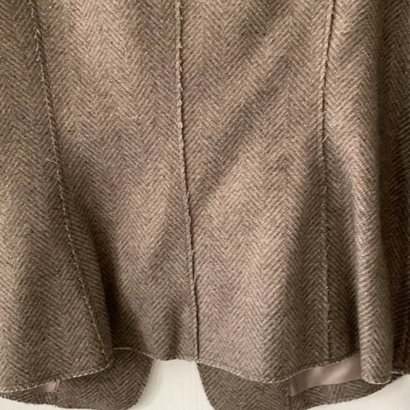 NWT BANANA REPUBLIC Wool Blend Herringbone Ruffles Asymmetrical Jacket Size 8P